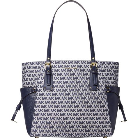 michael kors voyager east west signature tote admiral|signature sinclair east west tote.